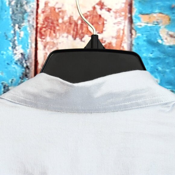 Women's Ruby Rd. Shirt Long Sleeve Top Button Up SIZE 14 Silver White Metallic - Picture 8 of 11